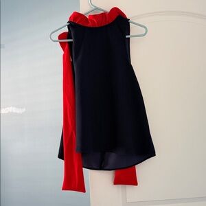 Elegant Navy and Red Sleeveless Too